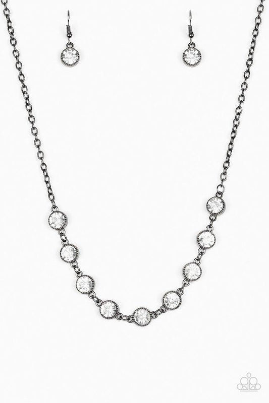 Paparazzi Starlit Socials - Black Rhinestone Necklace - Pusher P