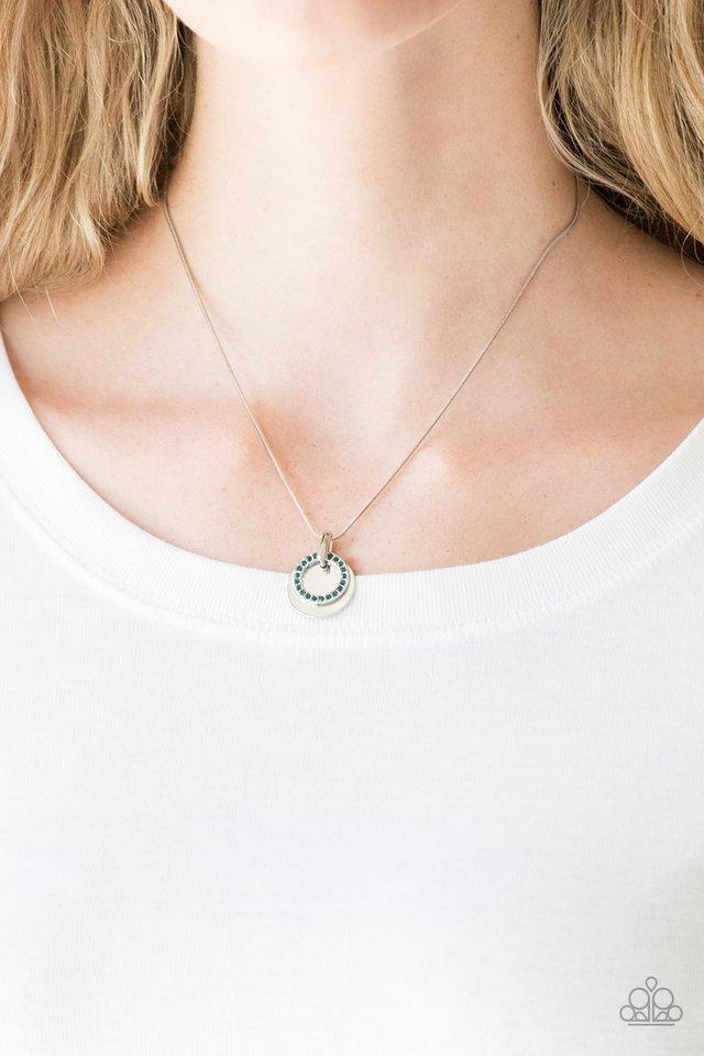 Paparazzi Front and CENTERED - Blue Rhinestone Necklace - Pusher P