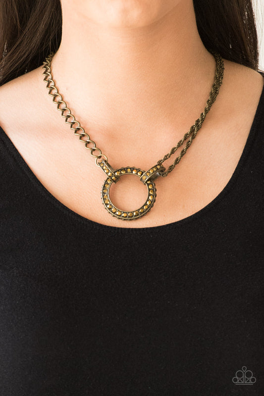 Paparazzi Razzle Dazzle - Brass Necklace - Pusher P