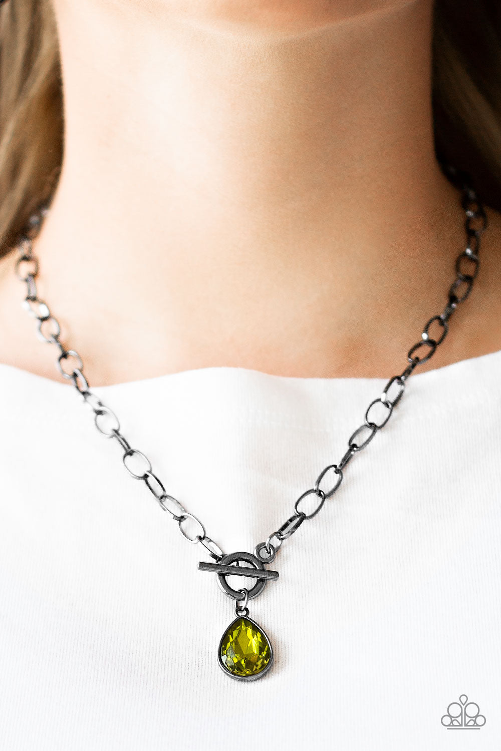 Paparazzi So Sorority - Green Necklace
