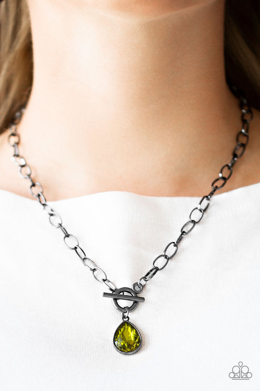 Paparazzi So Sorority - Green Necklace