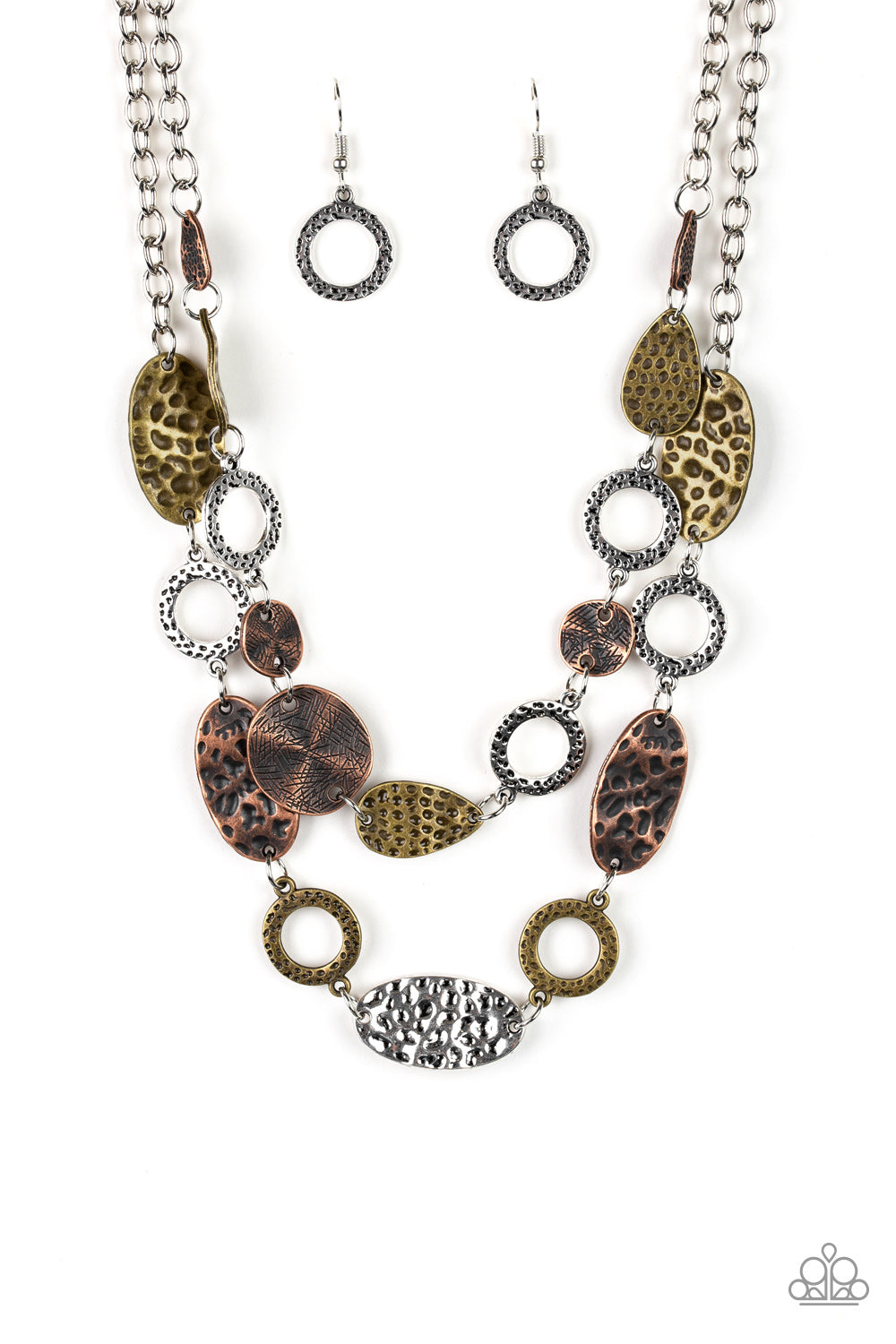 Paparazzi Trippin On Texture - Multi Hammered Necklace - Pusher P