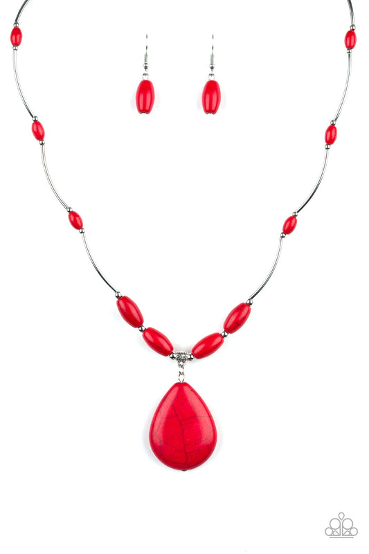 Paparazzi Explore The Elements - Red Necklace - Pusher P