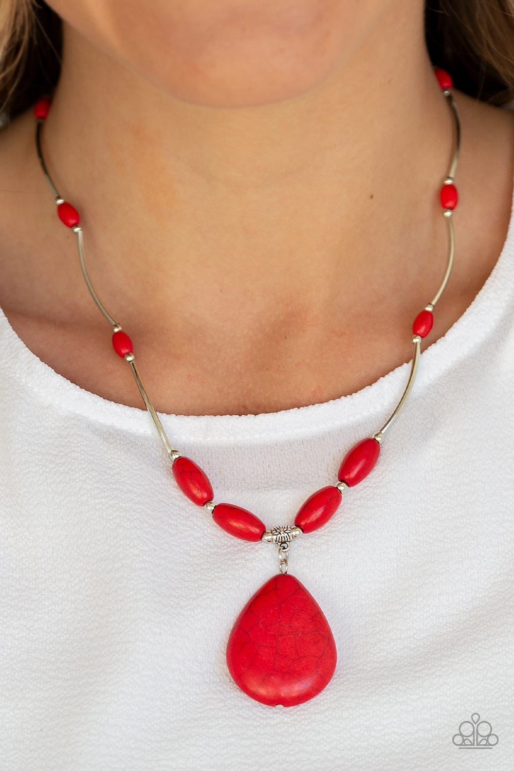 Paparazzi Explore The Elements - Red Necklace - Pusher P