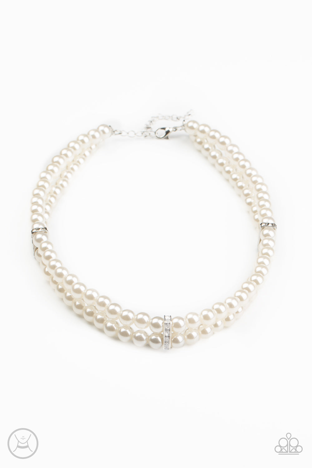 Paparazzi Put On Your Party Dress - White Choker Necklace - Pusher P