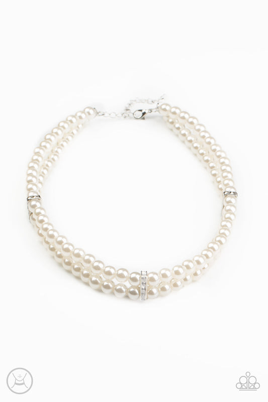 Paparazzi Put On Your Party Dress - White Choker Necklace - Pusher P