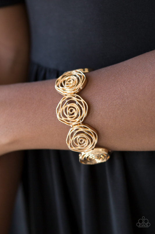 Paparazzi Beat Around The ROSEBUSH - Gold Bracelet - Pusher P