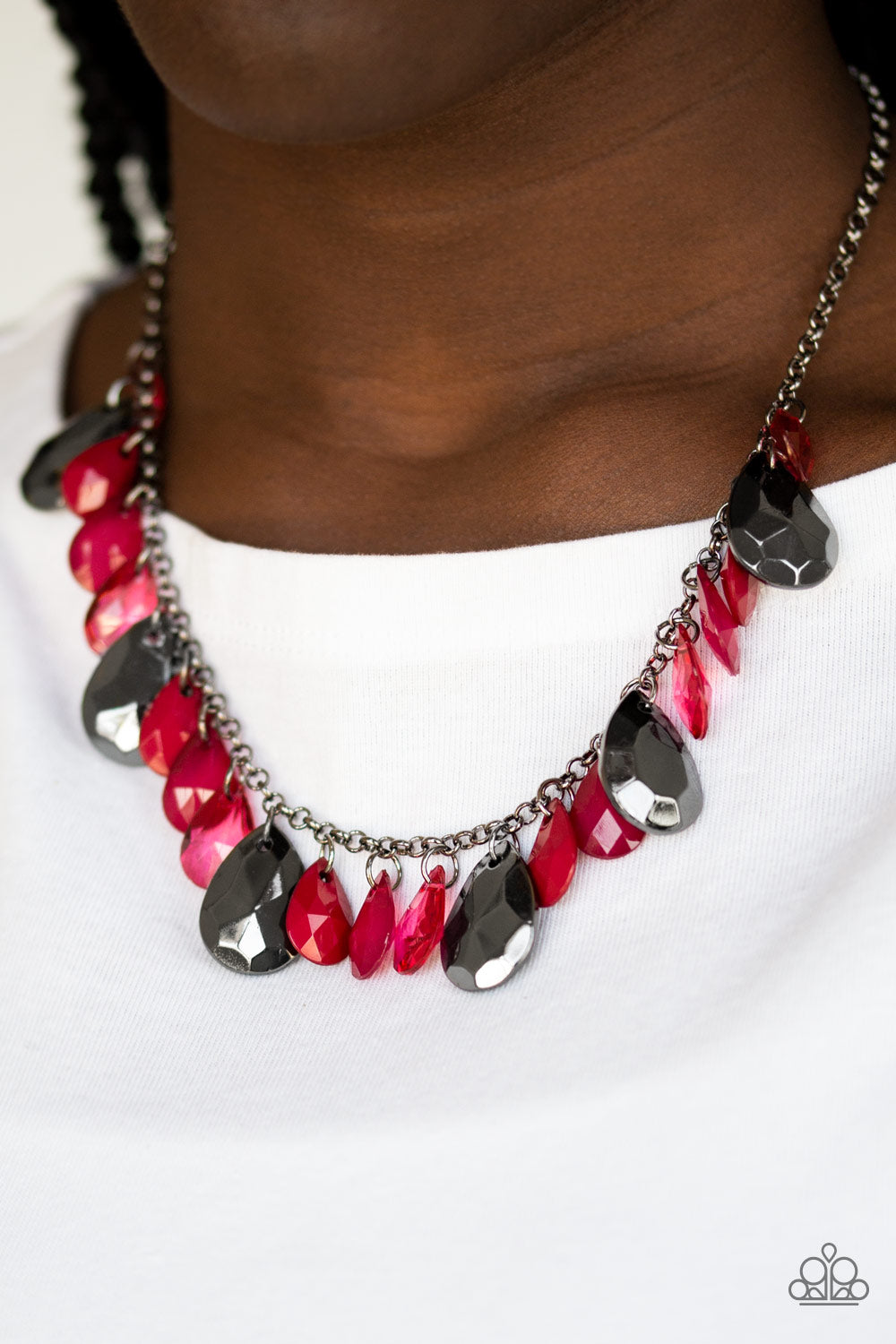 Paparazzi Hurricane Season - Red Necklace - Pusher P