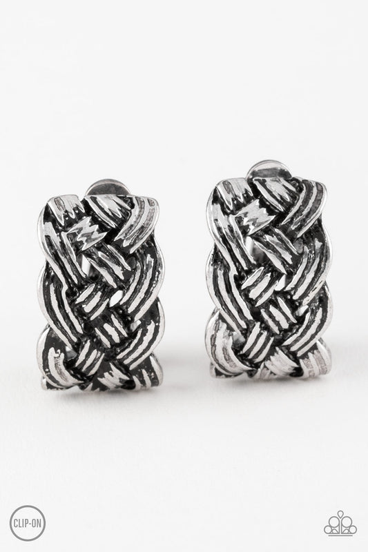 Paparazzi Urban Ulterior - Silver Clip-On Earrings - Pusher P
