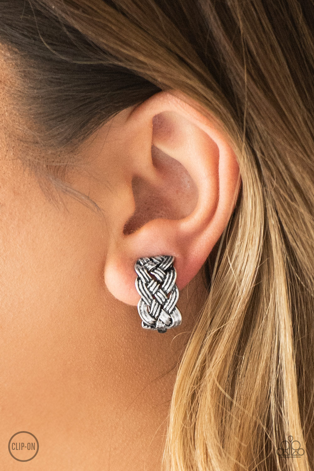 Paparazzi Urban Ulterior - Silver Clip-On Earrings - Pusher P