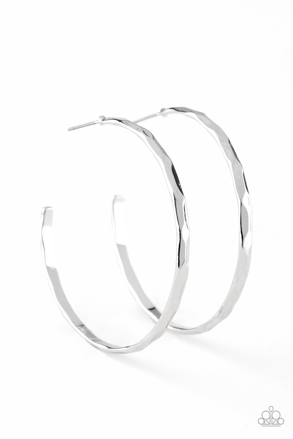 Paparazzi Geo Edge - Silver Hoop Earrings - Pusher P
