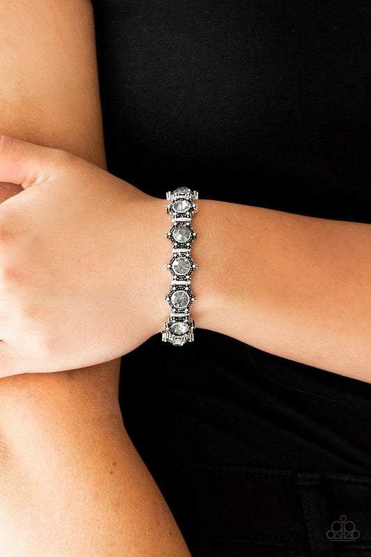Paparazzi Strut Your Stuff - Silver Rhinestone Bracelet - Pusher P