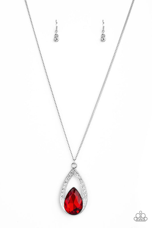 Paparazzi Notorious Noble - Red Pendant Necklace - Pusher P