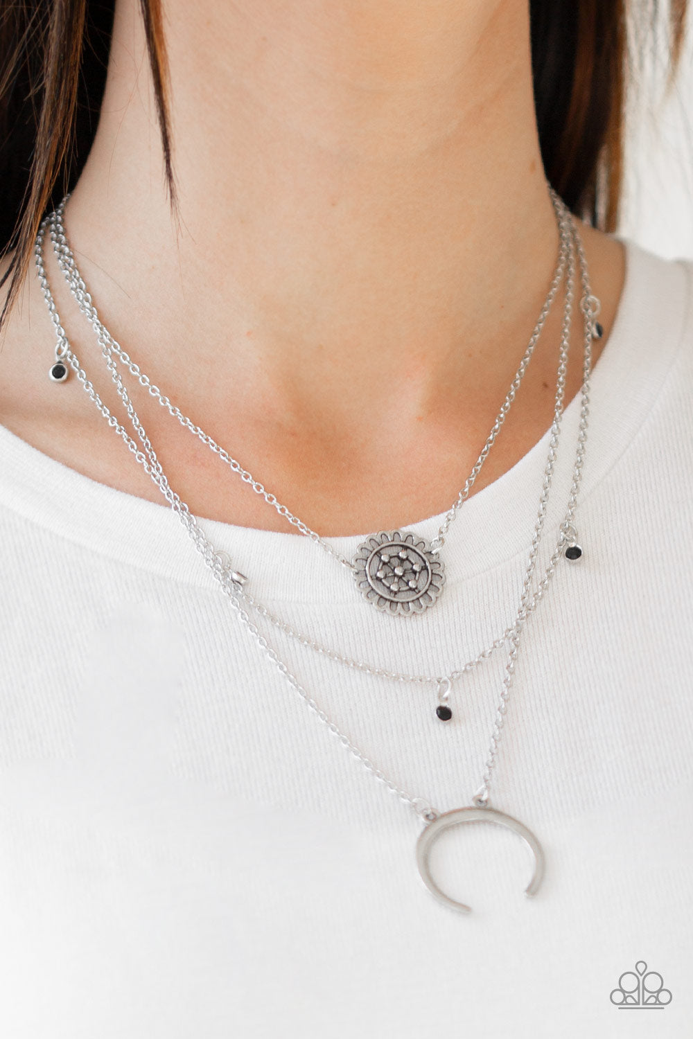 Paparazzi Lunar Lotus - Black Necklace - Pusher P