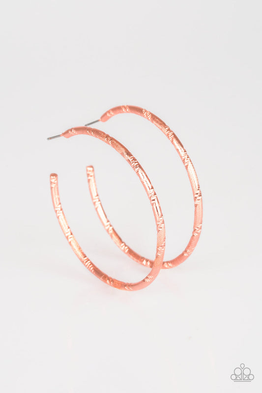 Paparazzi A Double Take - Copper Earrings - Pusher P Jewelry Paparazzi jewelry images