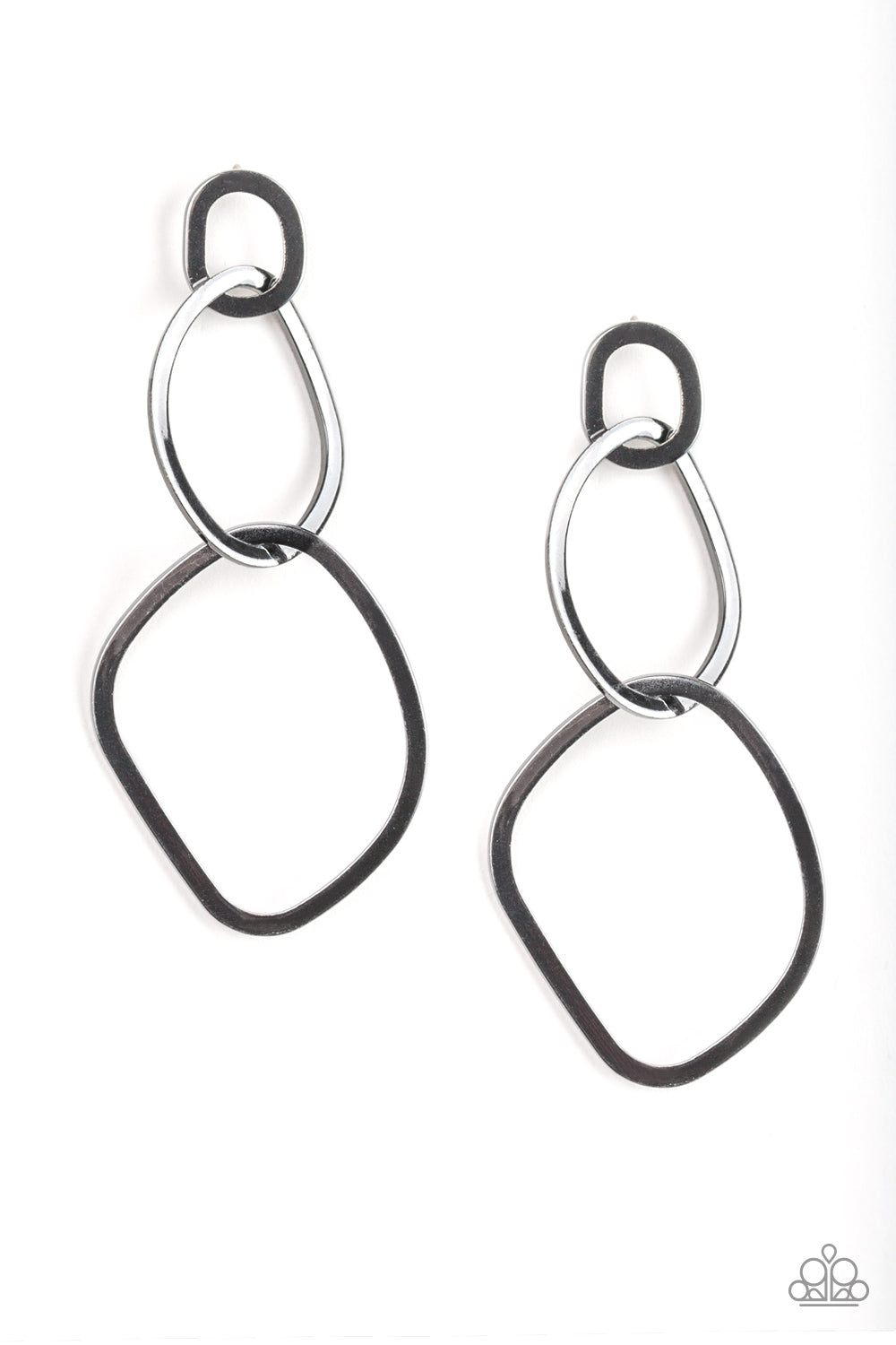 Paparazzi Twisted Trio - Black/Gunmetal Earrings
