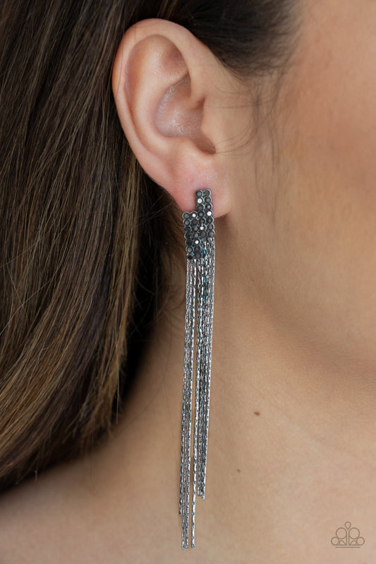 Paparazzi Radio Waves - Black Earrings - Pusher P