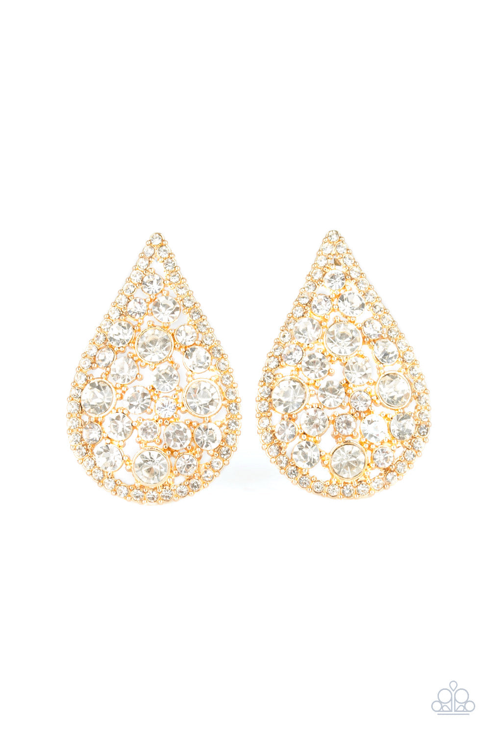 Paparazzi REIGN-Storm - Gold Teardrop Earrings - Pusher P