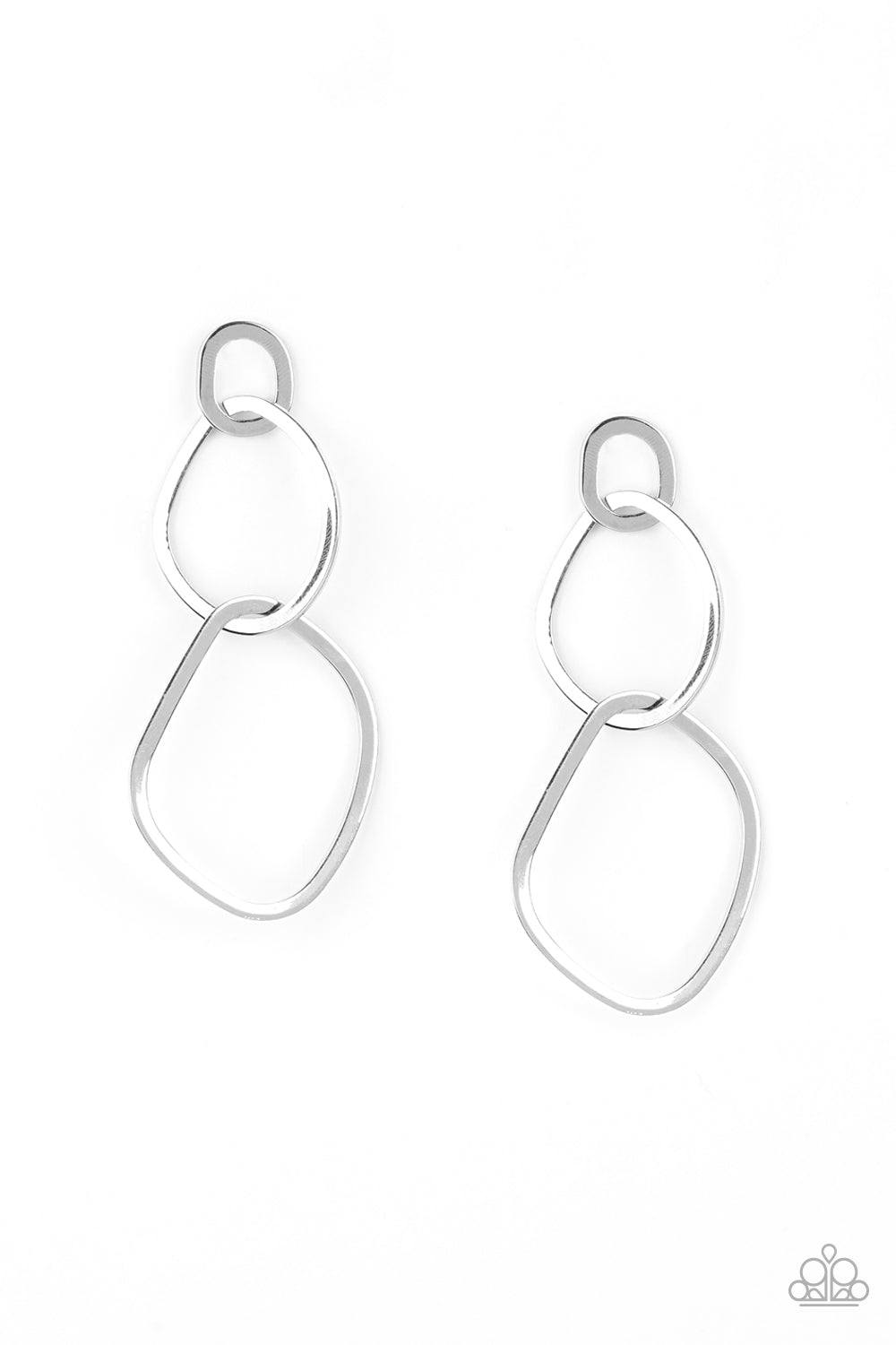 Paparazzi Twisted Trio - Silver Hoop Earrings - Pusher P