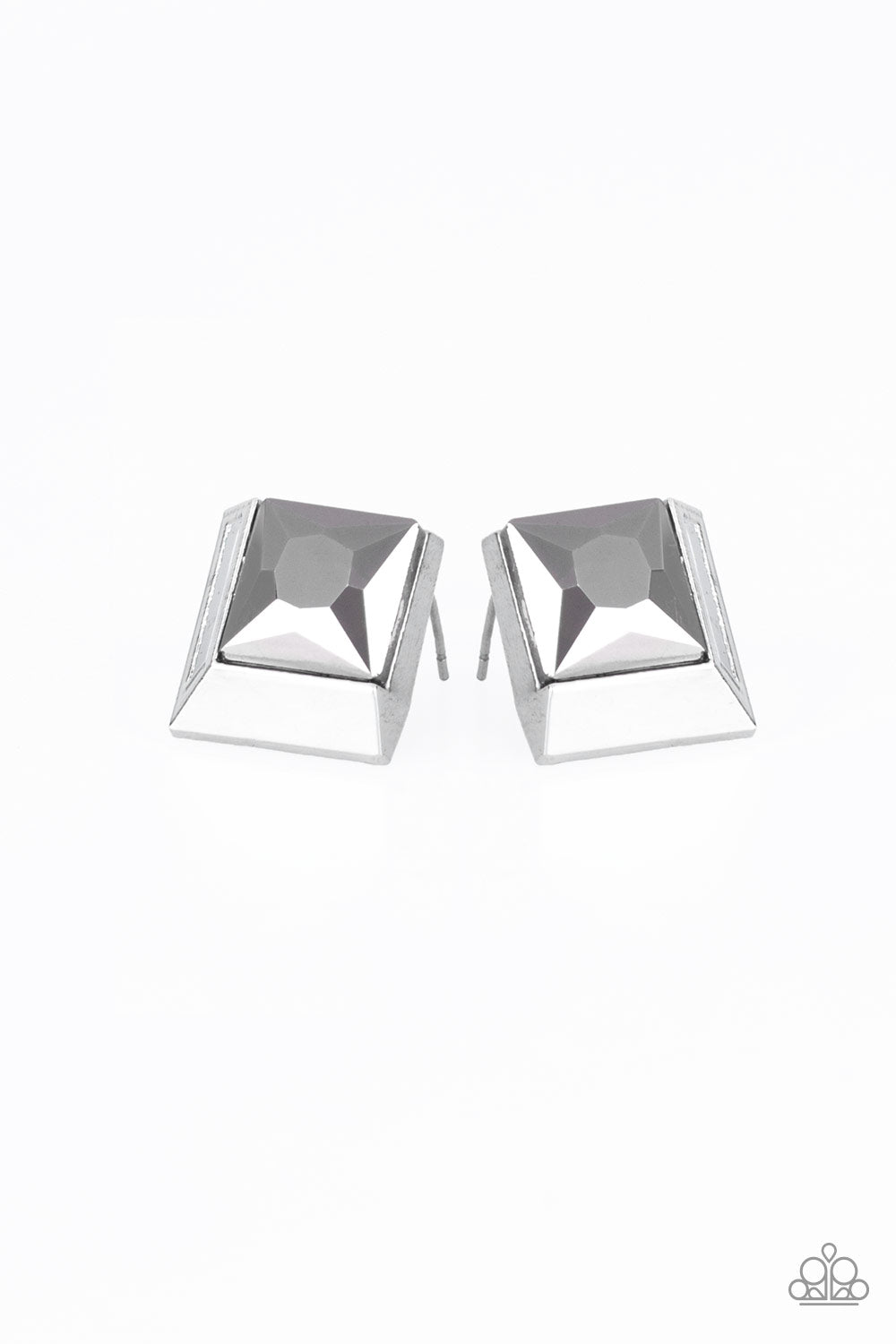 Paparazzi Stellar Square - Silver Post Earrings - Pusher P
