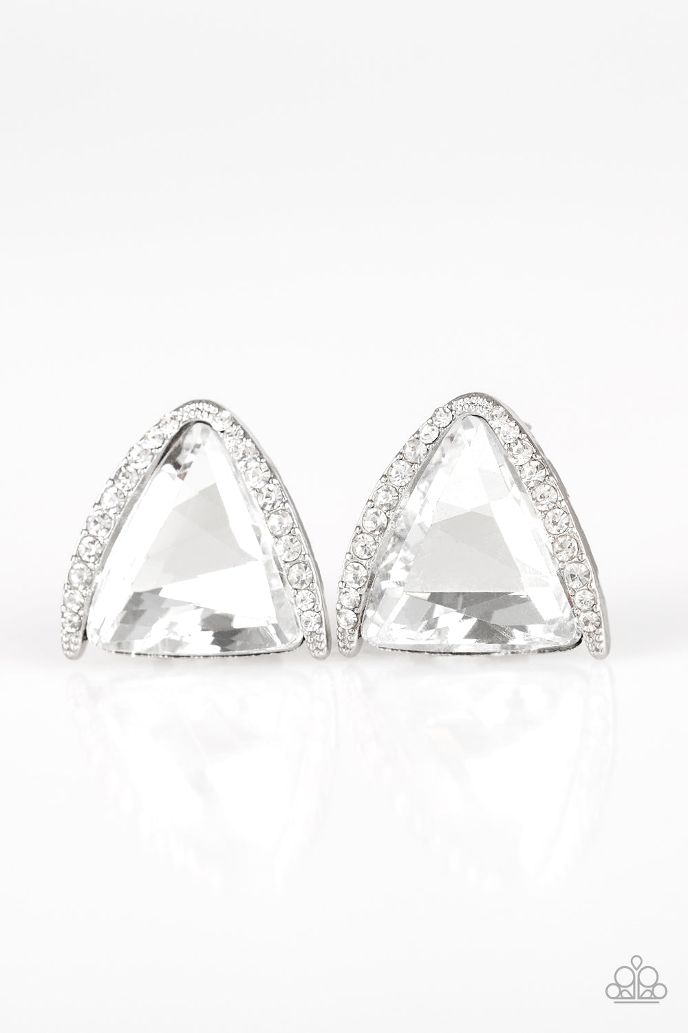 Paparazzi Exalted Elegance - White Post Earrings - Pusher P