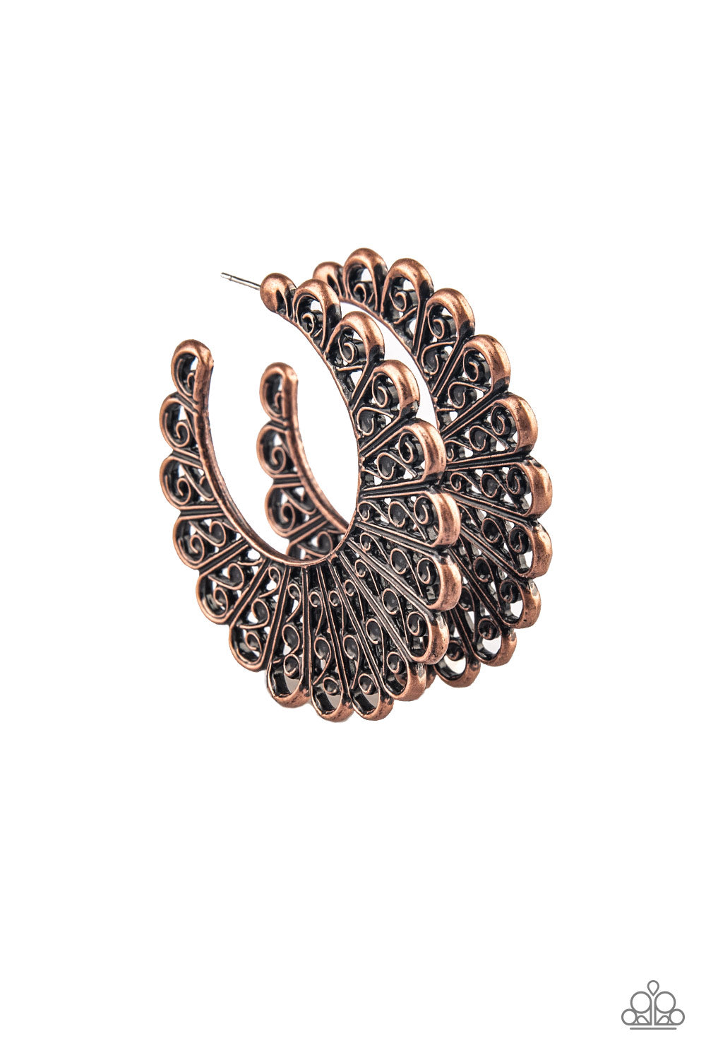 Paparazzi Funky Flirt - Copper Hoop Earrings - Pusher P