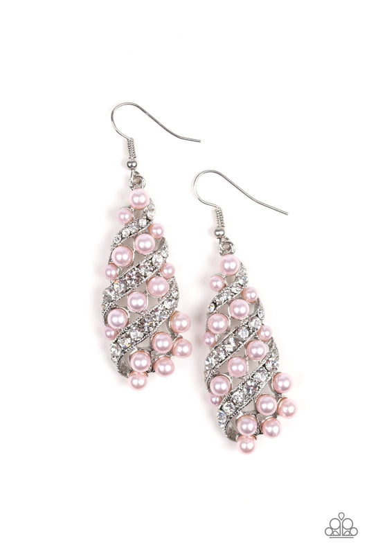 Paparazzi Ballroom Waltz - Pink Pearl Earrings - Pusher P Paparazzi jewelry images