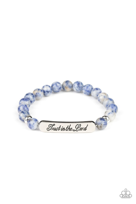 Paparazzi Keep The Trust - Blue Inspirational Bracelet - Pusher P