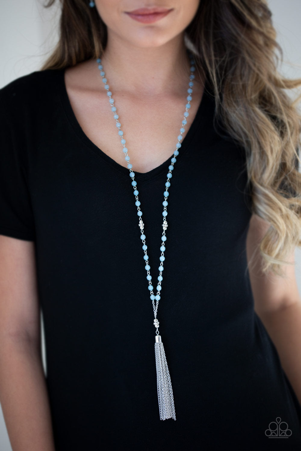 Paparazzi Tassel Takeover - Blue Necklace - Pusher P