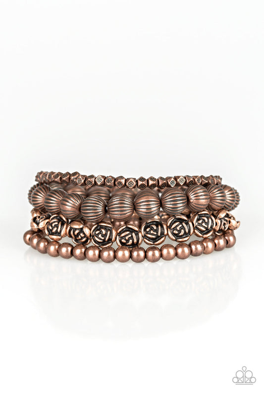 Paparazzi Rose Garden Gala - Copper Bracelet - Pusher P
