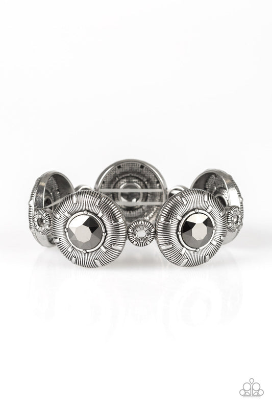 Cute Bracelet - Paparazzi Original Opulence - Silver Hematite Bracelet Paparazzi jewelry image