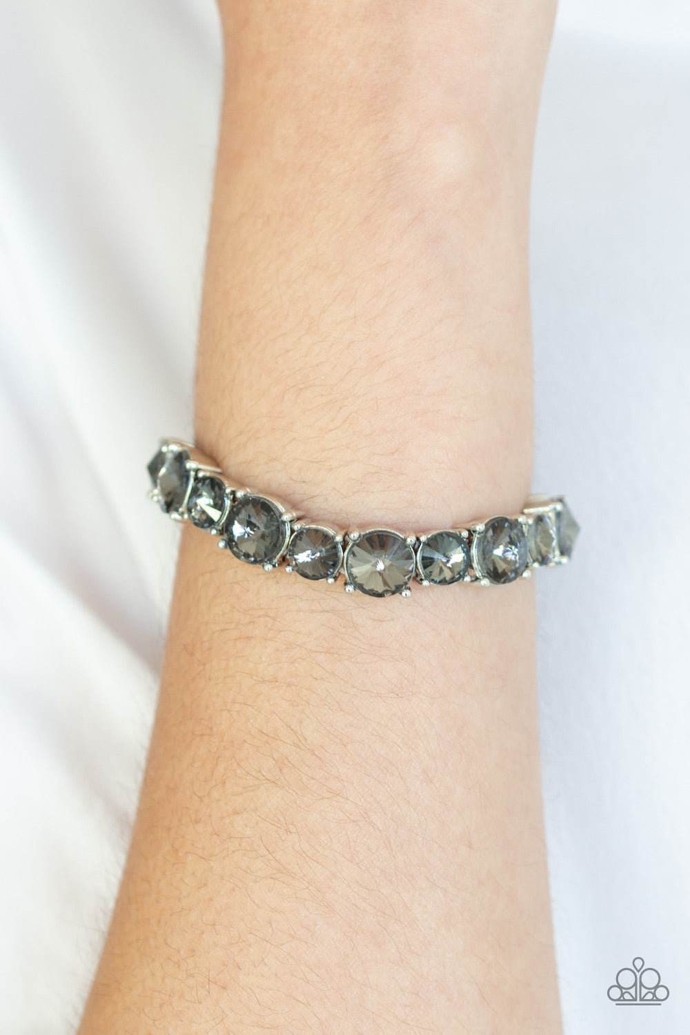 Paparazzi Born To Bedazzle - Silver Rhinestone Bracelet - Pusher P