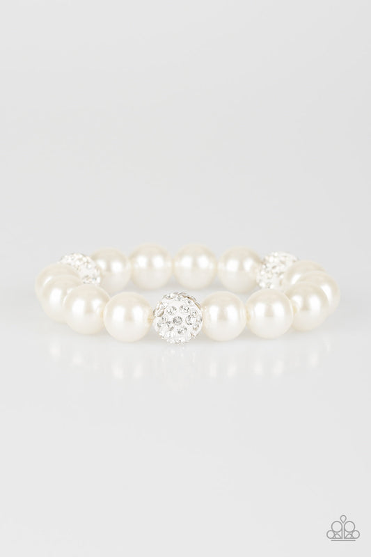 Paparazzi Cake Walk - White Pearl Bracelet - Pusher P