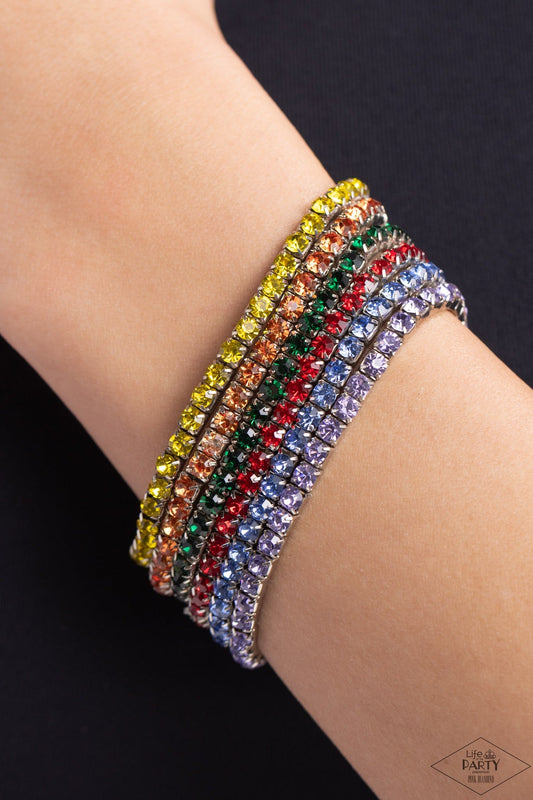 Rock Candy Range - Multi All Colors Bracelet - Life of the Party Pink Diamond