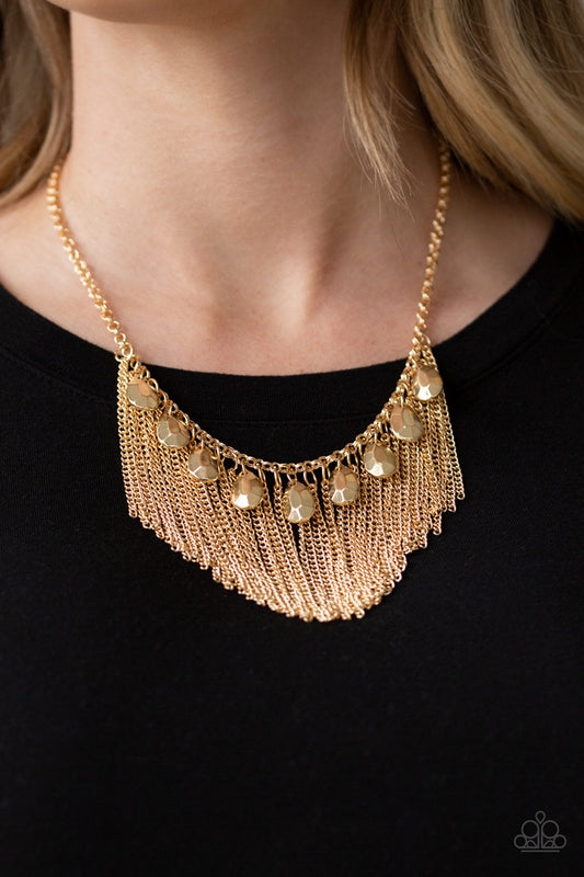 Paparazzi Bragging Rights - Gold Necklace - Pusher P