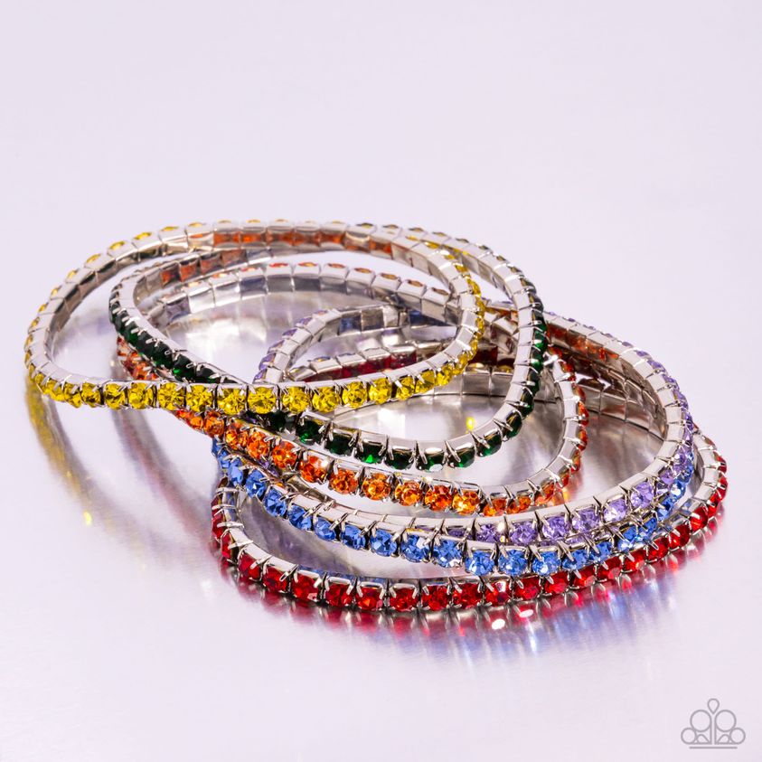 Rock Candy Range - Multi All Colors Bracelet - Life of the Party Pink Diamond