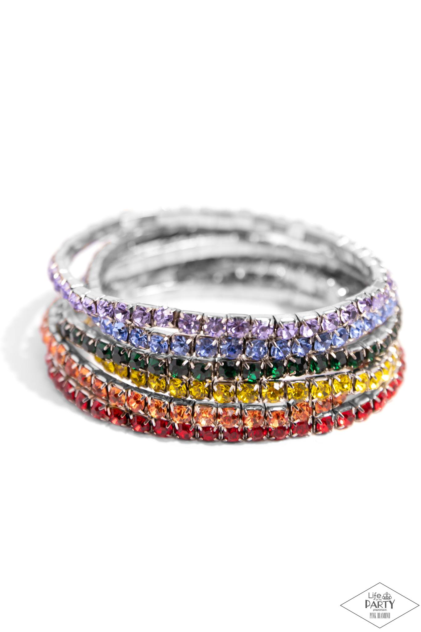 Rock Candy Range - Multi All Colors Bracelet - Life of the Party Pink Diamond