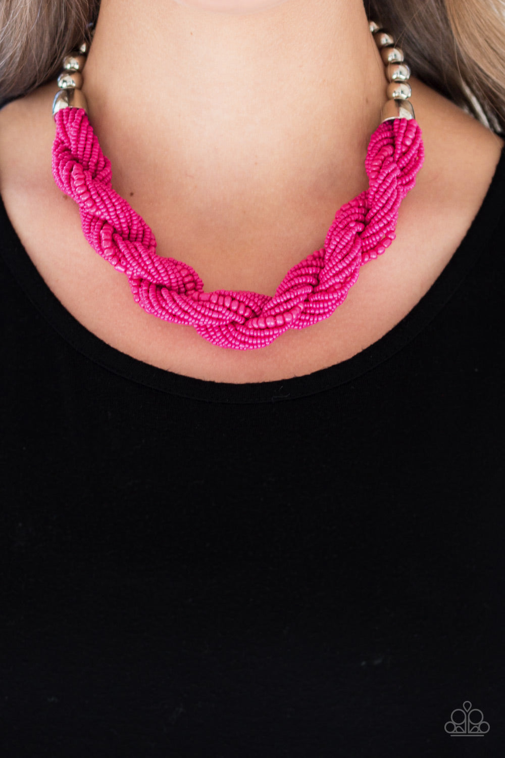 Paparazzi Savannah Surfin - Pink Seed Beads Necklace - Pusher P