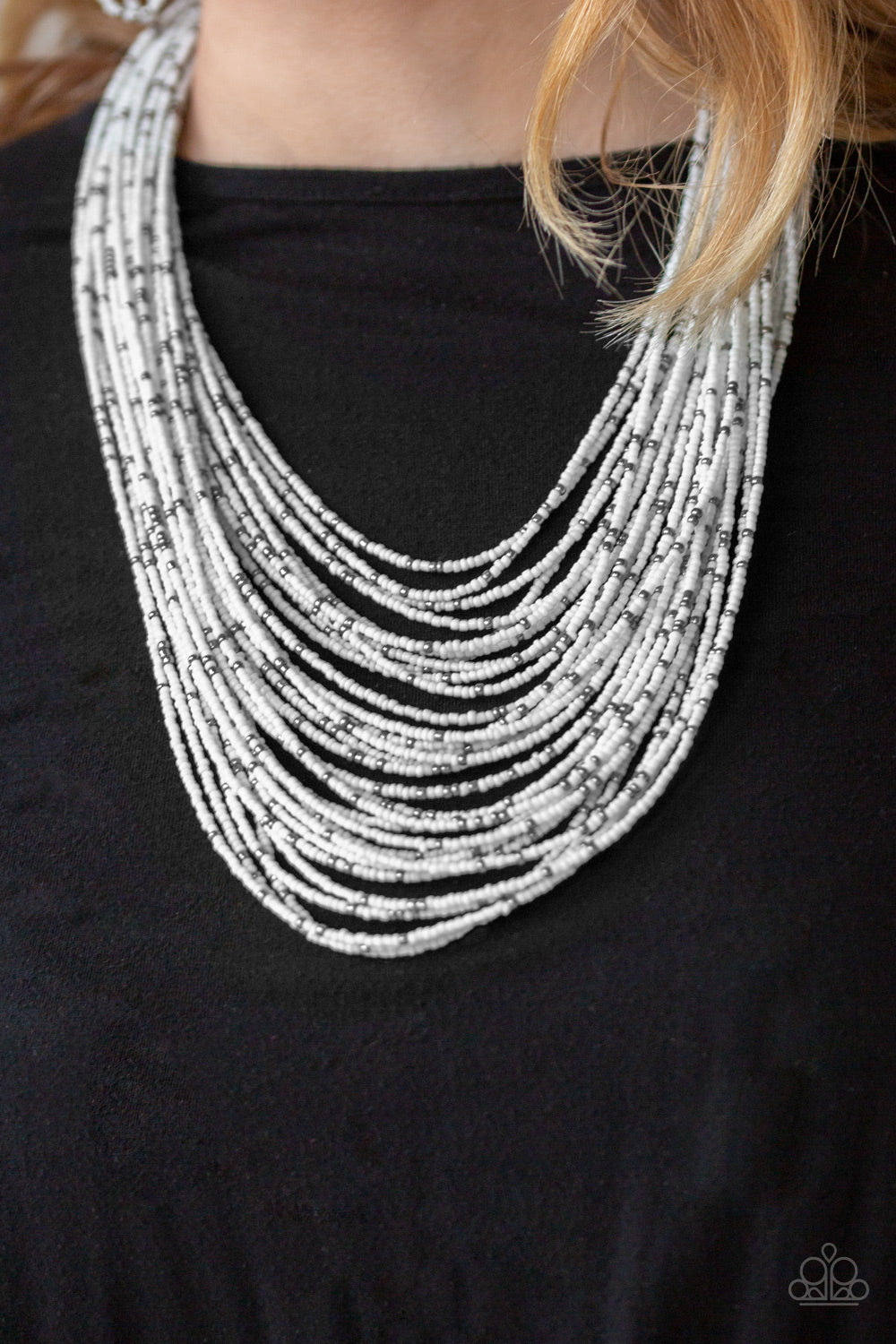 Paparazzi Rio Rainforest - White Seed Bead Necklace - Pusher P
