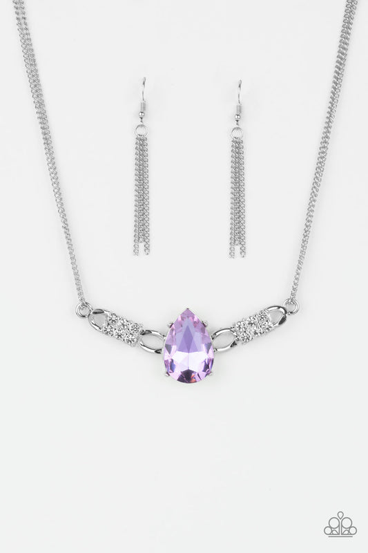 Paparazzi Way To Make An Entrance - Purple Rhinestone Necklace - Pusher P