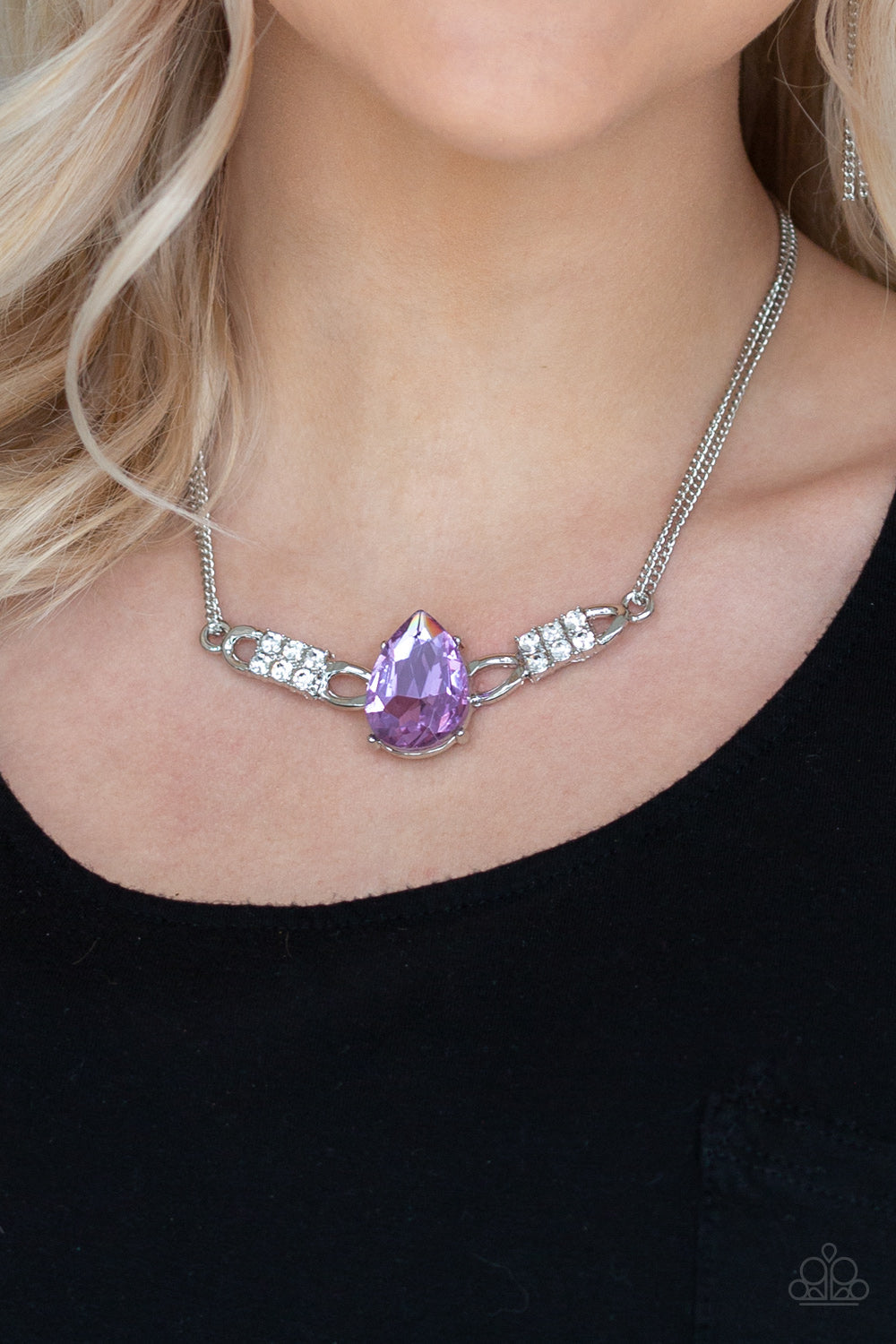 Paparazzi Way To Make An Entrance - Purple Rhinestone Necklace - Pusher P