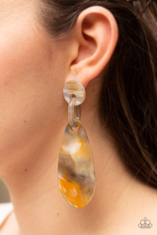 Paparazzi A HAUTE Commodity - Yellow Acrylic Earrings