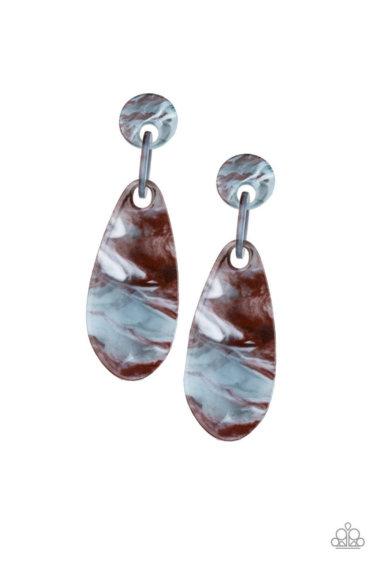 Paparazzi A HAUTE Commodity - Brown Acrylic Earrings - Pusher P