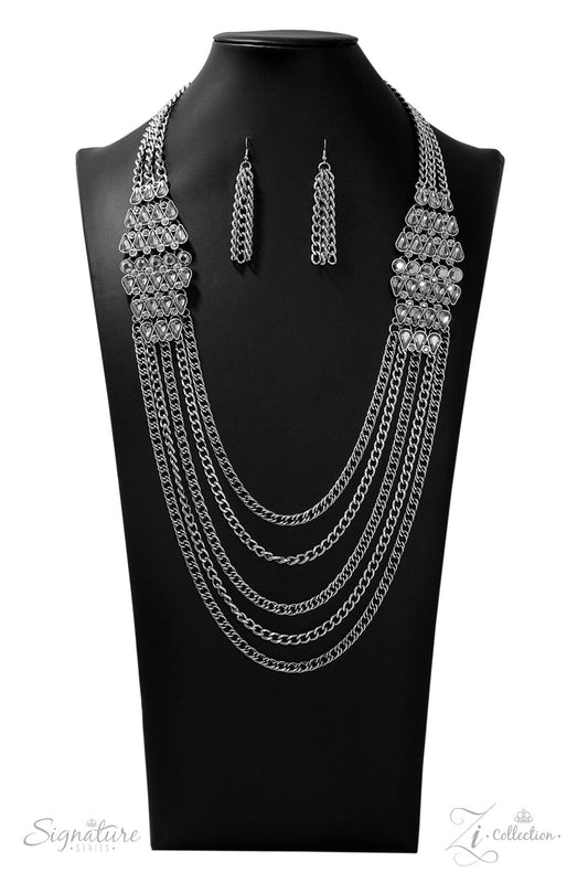 Paparazzi The Erika - 2019 Zi Collection Silver Necklace - Pusher P