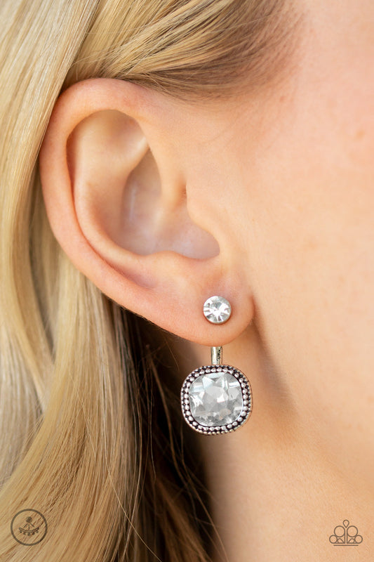 Paparazzi Celebrity Cache - White Double-Sided Post Earrings