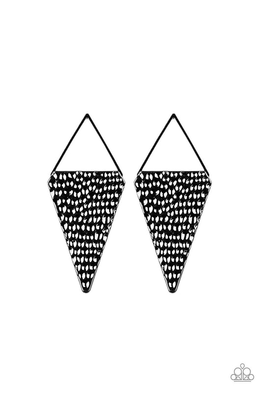 Paparazzi Have A Bite - Black Earrings - Pusher P