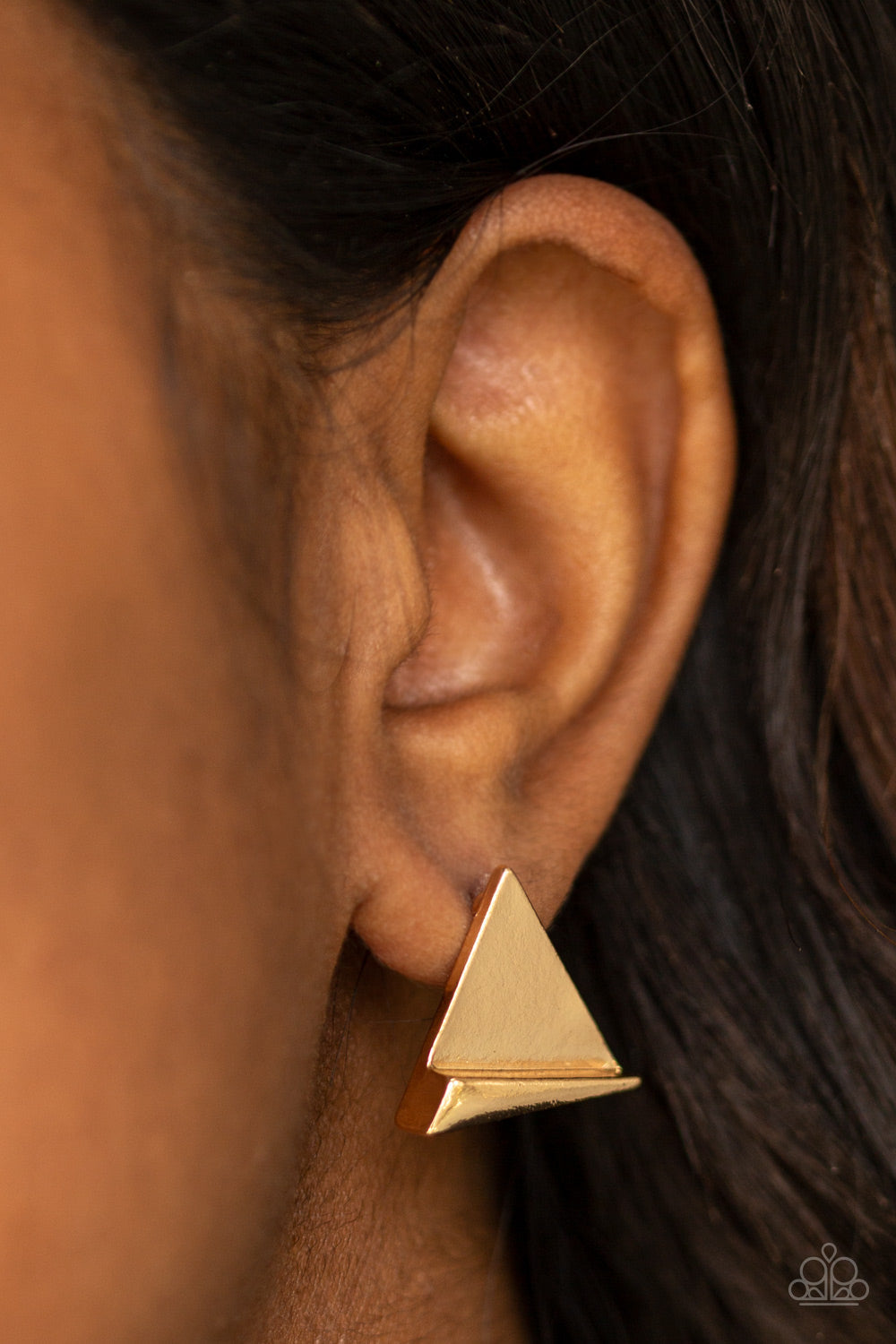 Paparazzi Die TRI-ing - Gold Earrings - Pusher P