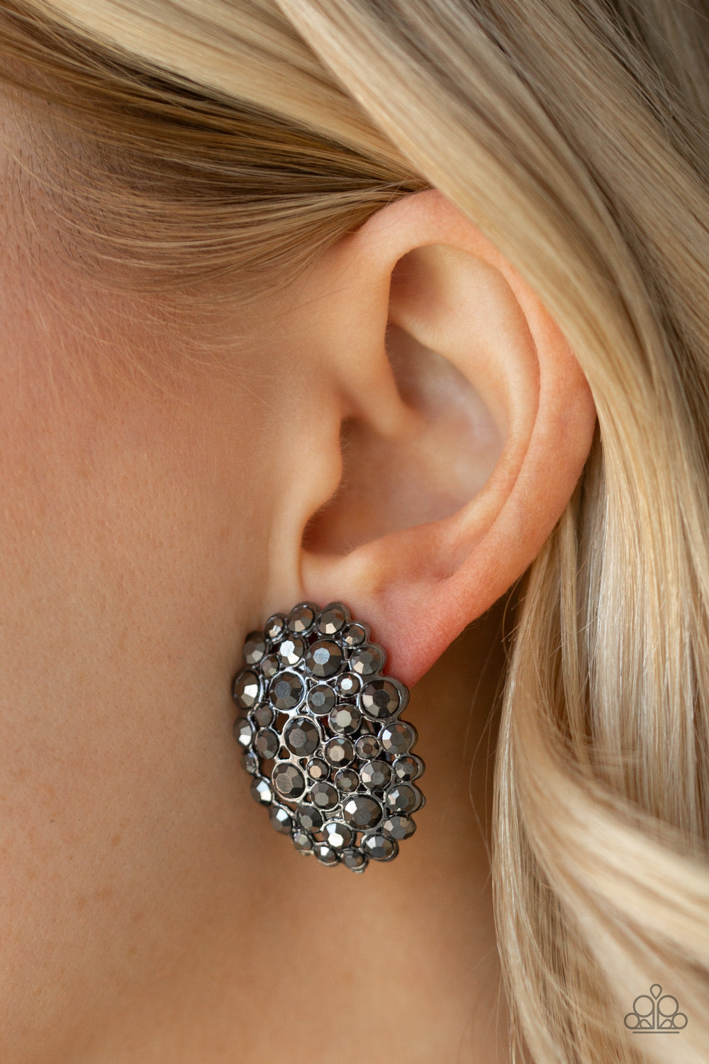 Paparazzi Daring Dazzle - Black Post Earrings - Pusher P
