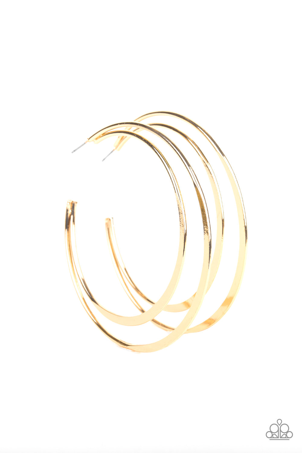 Paparazzi Last HOOP-rah - Gold Half-Moon Hoop Earrings - Pusher P