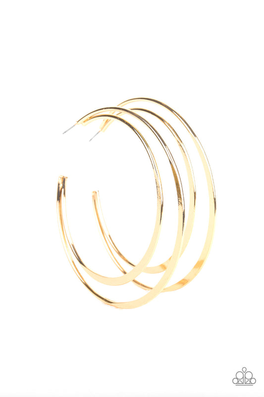 Paparazzi Last HOOP-rah - Gold Half-Moon Hoop Earrings
